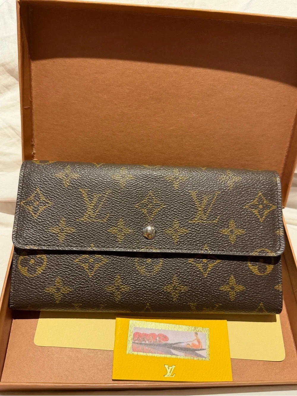 Louis Vuitton Monogram Canvas Wallet in Brown and Gold